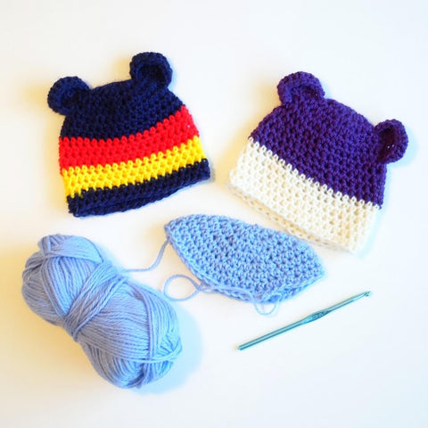 Image of Crochet Beanie with Teddy Bear Ears or Flower - Box of Lots 2