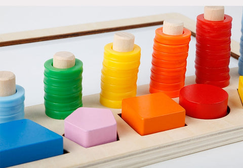 Image of Children Wooden Montessori Materials Learning Count Numbers Matching Digital Shape Match Drawing board Education Math Toys - Box of Lots 2