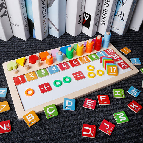 Image of Children Wooden Montessori Materials Learning Count Numbers Matching Digital Shape Match Drawing board Education Math Toys - Box of Lots 2