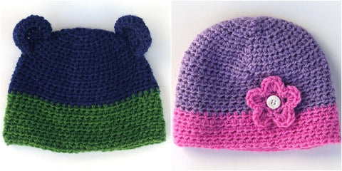 Image of Crochet Beanie with Teddy Bear Ears or Flower - Box of Lots 2