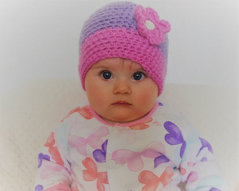 Image of Crochet Beanie with Teddy Bear Ears or Flower - Box of Lots 2