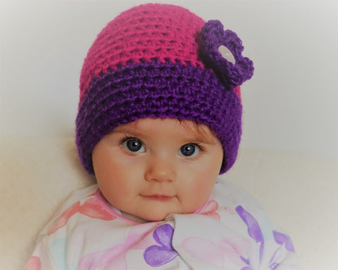 Image of Crochet Beanie with Teddy Bear Ears or Flower - Box of Lots 2