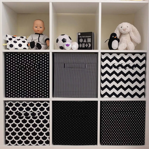 Image of Fabric Cover for Ikea Drona Storage Box - Monochrome Grey Black - Box of Lots 2