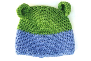 Crochet Beanie with Teddy Bear Ears or Flower