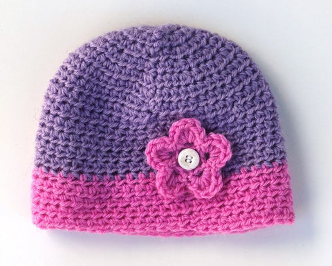 Image of Crochet Beanie with Teddy Bear Ears or Flower - Box of Lots 2