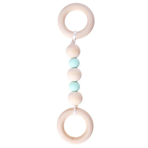 Image of Baby Silicone Wood Beads Teether Ring Chain - Box of Lots 2