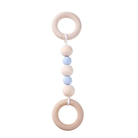 Image of Baby Silicone Wood Beads Teether Ring Chain - Box of Lots 2