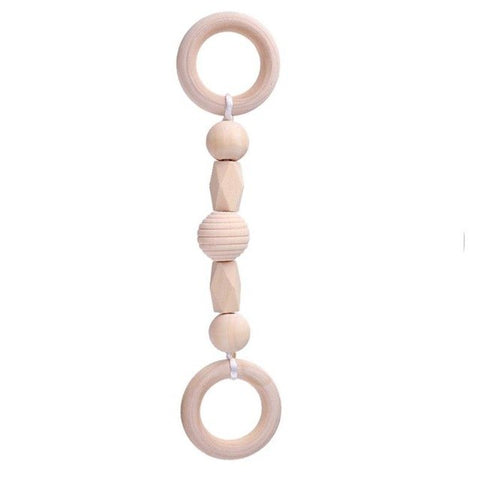 Image of Baby Silicone Wood Beads Teether Ring Chain - Box of Lots 2