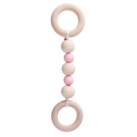 Image of Baby Silicone Wood Beads Teether Ring Chain - Box of Lots 2