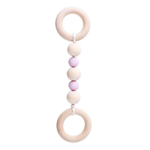 Image of Baby Silicone Wood Beads Teether Ring Chain - Box of Lots 2