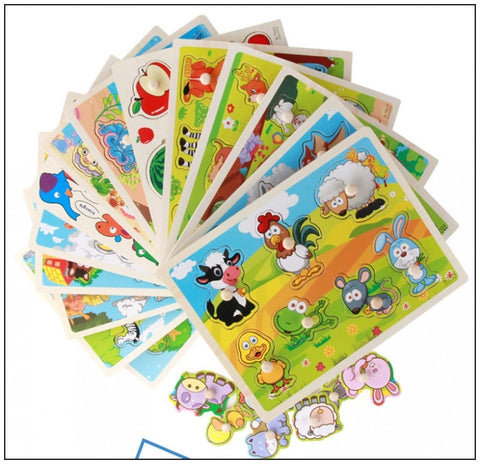 Image of Educational Wooden Jigsaw Puzzles - Box of Lots 2