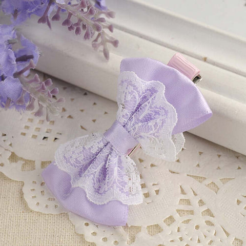 Image of Cute Lace Bowknot Girl Hair Clips - Box of Lots 2